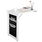 SoBuy® FWT20-W Wandtisch in weiß mit Tafel Klapptisch Esstisch Küchentisch Memoboard...