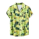 Hawaiihemd Männer Regular Fit Leicht Kurzärmel Strand-T-Shirt mit Brusttasche Rotes Hemd...