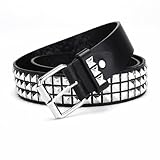 MIVAIUN Nietengürtel Rock Nieten Gürtel PU Leder Punk Gürtel mit Hellen...
