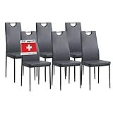 ALBATROS Esszimmerstühle 6er Set Salerno, Grau - Edles Italienisches Design,...