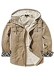 Mr.Stream Herren Thermomantel aus schwerem Sherpa-Fleece, mit Kapuze, gewaschene...