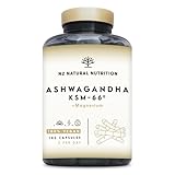 Ashwagandha KSM-66 + Magnesium. 7500 mg Extrakt,180 Kapseln. Mit 5 % Withanoliden,...