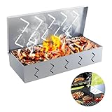 Räucherbox, Räucherkasten Grill BBQ Smokerbox aus Edelstahl zum Grillen, BBQ Räucherbox...