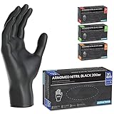ARNOMED Einweghandschuhe Schwarz 200 Stück/Box, Einmalhandschuhe XL,...