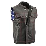 Milwaukee Leather Herren Lkm3780-black-5x Lkm3780 Motorradweste aus Leder, Schwarz,...