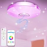 Generisch 36W Dimmbare LED Deckenleuchte, Deckenleuchte mit Fernbedienung und Bluetooth...