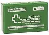 LEINA-WERKE 20001 Betriebsverbandkasten Klein DIN 13157, + Wandhalterung, Grün,...