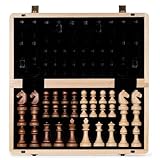 A&A Wooden Chess Set, 2 in 1, 15' Folding Board, 3' King Height German Knight...