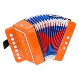 QUARKZMAN Knopfakkordeon 10 Tasten Knopfakkordeon Mini Musikinstrument Geschenke...
