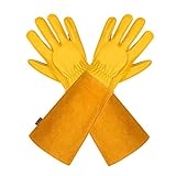 isilila Gartenhandschuhe aus Leder für Damen und Herren atmungsaktive Rosen-Handschuhe...