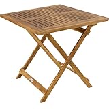 Casaria® Gartentisch Balkontisch Wetterfest Klappbar Holz 70x70cm 80kg Belastbarkeit...