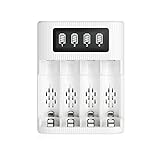 EBL Akku Ladegerät für AA AAA wiederaufladbare Batterien, tragbares LCD USB...
