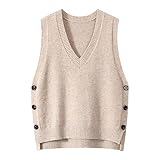 Pullunder Damen Oversize Herbst Elegant V Ausschnitt Pullover Vest Pullover...