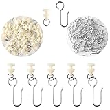 Svalor 120 Stück Gardinenhaken Gleiter, Gardinenröllchen für Schiene, Curtain Hooks,...