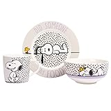The Peanuts Frühstücksset Snoopy - Did someone say food! Geschirr Set 3-teilig...