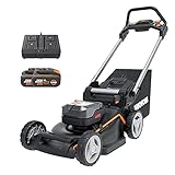 WORX Akku Rasenmäher 2x18V Selbstfahrender WG749E, PowerShare, bürstenlos, bis zu 500...
