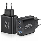 2er-Pack USB C Ladegerät 45W Netzteil GAN für iPhone/Samsung Galaxy S25/S24/S23/S22/S21...