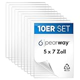 PEARWAY™ Profi Set ultra klare Plexiglas Ersatz Platten [10er Set] I 180x130x1,1mm (5x7...