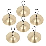 3 Paar Finger Becken Messing, Fingerzimbeln, Finger Becken mit elastischen Band, Bauchtanz...