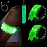 Led Armband Aufladbar 2 Stück, Leuchtband Joggen, Mit Leuchtendem Taschengurt,...