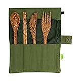 Io Nova ® wiederverwendbares To Go Besteck Set 4teilig (Messer, Gabel, Löffel,...