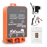 Weidezaungerät 5-10KM Elektrozaungerät 2,5 Joule mit LCD-Display 12V Energizer...
