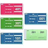 5 Büche Doppelnummern 1-500 Nummern Zahlen 3 Farben 5X10cm Nummernblock...