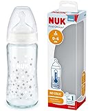 NUK First Choice+ Glasflasche | 0-6 Monate | Temperaturkontrolle | Silikonsauger |...