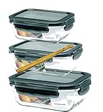 seleXions Lock & Lock Boroseal Glasdosenset 3-TLG. Rechteckig je 380 ml, 630 ml...