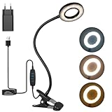 TBTeek LED Klemmleuchten, 48 LED Leselampe Bett Klemmbar, Augenpflege Schreibtischlampe, 3...