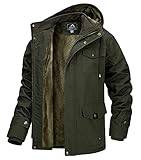 MAGCOMSEN Herren Winterjacke Baumwolle Parka US Militär Jacke Männer Outdoor...