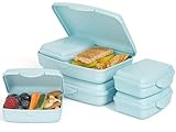 Hausfelder Brotdose flach mit Fächern, Jausenbox, Vesperbox, Brotdosen Set...