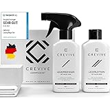 CREVIVE Lederpflege Set inkl. Lederreiniger & Lederlotion mit Aloe Vera +...