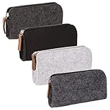 Houdao 4 Stück Filz Mäppchen Kosmetiktasche Filz Multifunktions Briefpapier...