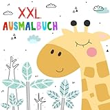 Kinder Ausmalbuch ab 2 Jahre: XXL Kritzelmalbuch mit tollen Motiven zum Ausmalen...