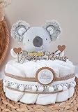 Windeltorte klein mit Kuscheltier Boho Vintage Stil | Geschenk zur Geburt | Made in...