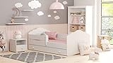 KOBI Fala Kinderbett mit Rausfallschutz mit Schublade | 160 x 80 cm | Kinderbetten mit...