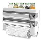 Küchenrollenhalter Wandrollenhalter, 3-Fach-Schneidabroller...