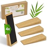 ECENCE 4er Set Türstopper Boden - Türkeile aus Bambus mit rutschfestem Gummi, Door...