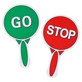 lasuroa Stopp und Geh Schild mit Griff, Kunststoff Stoppschild Doppelseitig Wasserdicht...