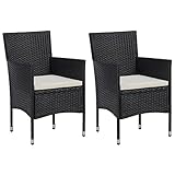 vidaXL 2X Gartenstuhl Rattansessel Essstuhl Rattanstühle Gartenmöbel Sessel Stuhl Garten...