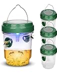 4 Pack Wespenfallen Outdoor Hängend, Solar Bienenfalle für Draußen, Hornissenfallen,...