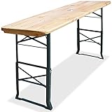 Deuba® Bierzelttisch Höhenverstellbar Klappbar Hoch Outdoor Breit Holz XXL Buffettisch...