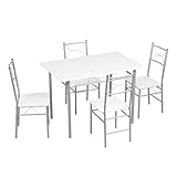 WOLTU Esstisch mit 4 Stühlen, Essgruppe Set für 4 Personen, Sitzgruppe Küche Esszimmer,...