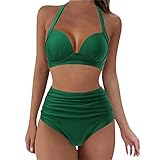 Triangel Bikini Damen Zweiteiliger Badeanzug Damen Badeanzug Damen Sport Sommer Neckholder...