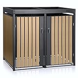 Zelsius Mülltonnenbox 2 Tonnen mit Pflanzdach | (B) 132 x (T) 80 x (H) 120 cm |...
