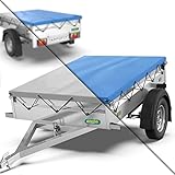 Tarpofix® Anhängerplane Flachplane 217x117x8 cm inkl. Planenseil - ECHTES PVC...