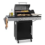 Klarstein Valdosta Gasgrill - mobiler BBQ-Grill mit Zündsystem, Edelstahldeckel mit...