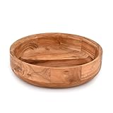 Kaizen Casa Runde Servierschale aus Holz für Obst, Dessertplatte, Tablett, Küche,...
