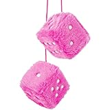 Rosa Plüschwürfel Auto 1 Paar Auto Würfel Rückspiegel Anhänger 7 cm Retro Autowürfel...
